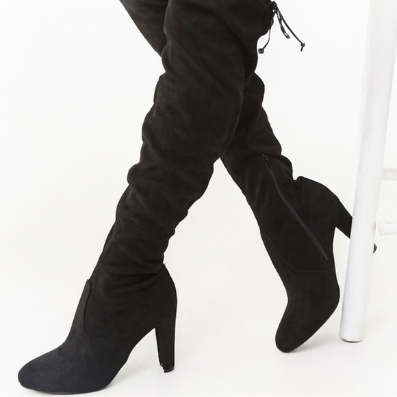 Forever 21 Shoes - NEW Forever 21 over the knee / thigh high black faux suede boots